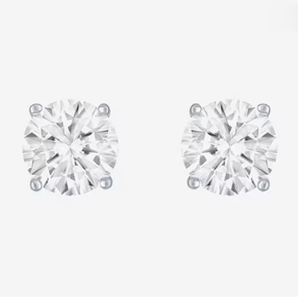 NWT YES PLEASE! diamond alt sterling silver stud earrings - Picture 3 of 9